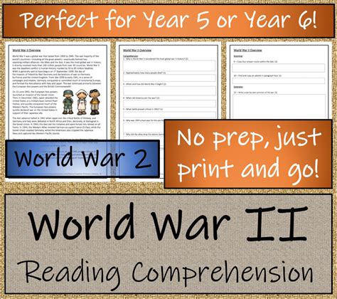 ENG 99A. . World war 2 reading comprehension worksheets pdf